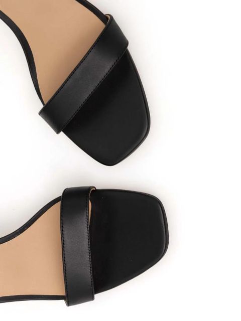 Lauren Ralph Lauren logo-plaque leather sandals - Black