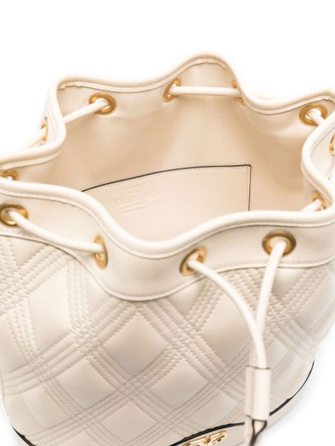 Valentino Garavani quilted bucket bag - White