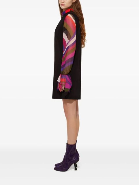 PUCCI contrast-sleeves mini dress - Black