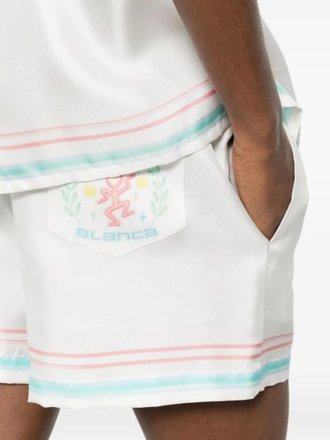 Casablanca striped-trim shorts - White
