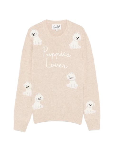 MC2 Saint Barth puppy-motif sweater - Neutrals - zdjęcie produktu nr 1