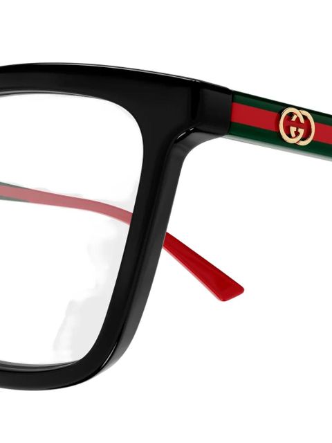 Gucci Eyewear stripe cat-eye glasses - Black