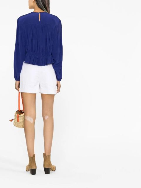 ISABEL MARANT pleated silk top - Blue