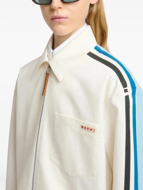 Marni striped zip shirt - White