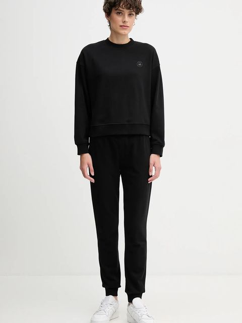 United Colors of Benetton spodnie dresowe damskie kolor czarny gładkie 3WNW3F04R