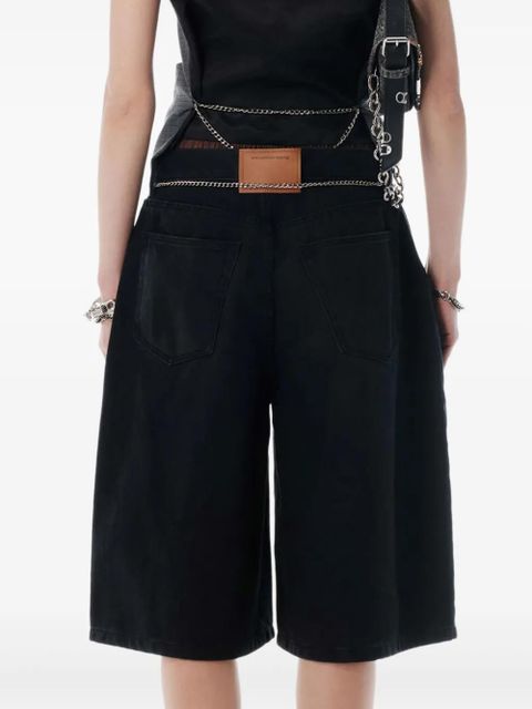 Alexander Wang pleated chain-embellished shorts - Black