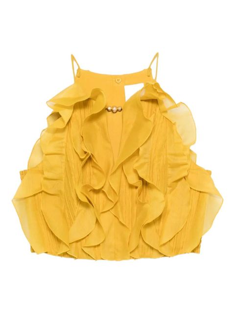 Aje ruffled Cleo top - Yellow