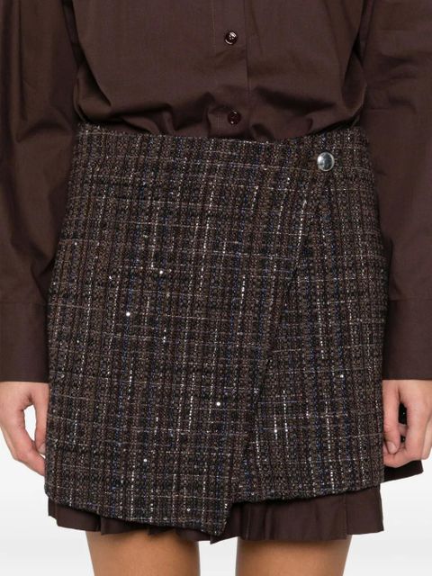 Maje asymmetric mini dress - Brown