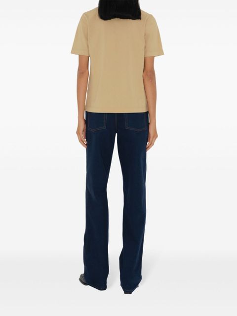 Burberry logo-embroidered cotton T-shirt - Neutrals