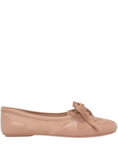 Gianvito Rossi Vault lace-up ballet flats - Neutrals - zdjęcie produktu nr 1