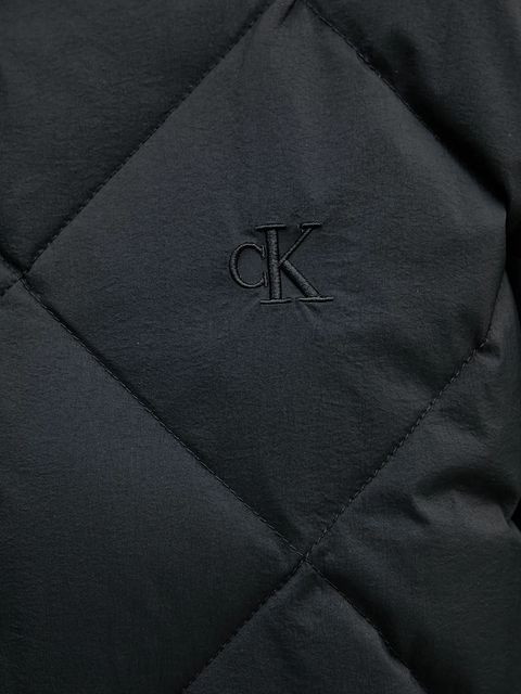 Calvin Klein Jeans kurtka puchowa kolor czarny przejściowa oversize LV147E518G