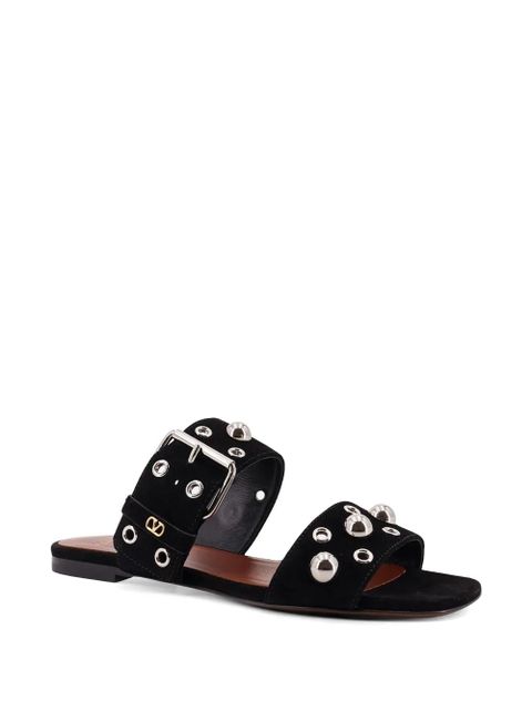 Valentino Garavani buckle-fastening studded sandals - Black - zdjęcie produktu nr 2