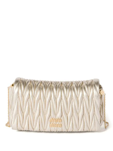 Miu Miu matelassé nappa leather mini-bag - Gold