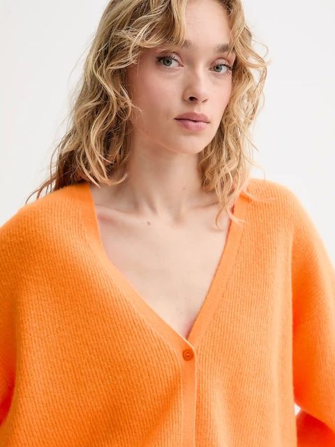 American Vintage kardigan z wełną damski kolor pomarańczowy lekki RAX19C