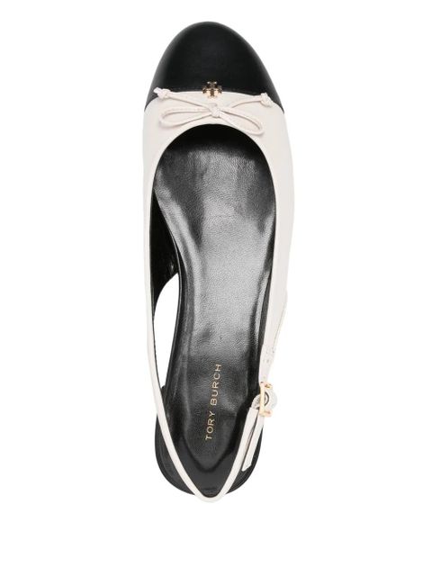 Tory Burch cap-toe slingback ballet flats - White