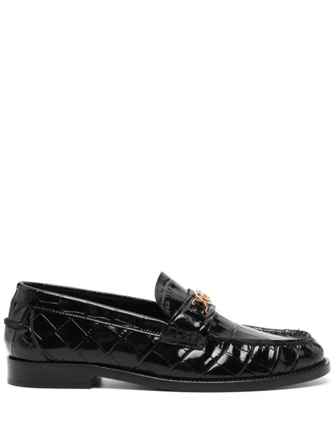 Versace Medusa '95 crocodile-embossed loafers - Black - zdjęcie produktu nr 1