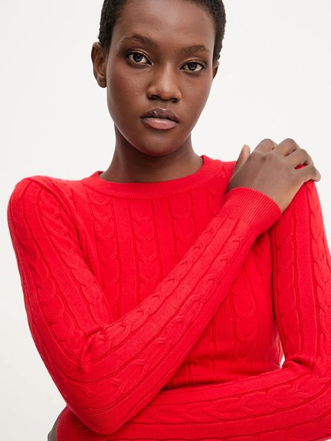 Answear.LAB sweter i spódnica damski kolor czerwony