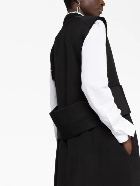 Jil Sander knee-length belted vest - Black - zdjęcie produktu nr 2