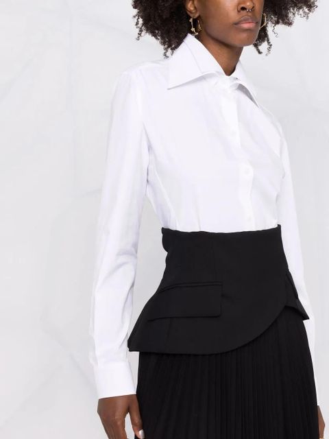 Valentino Garavani oversized pointed-collar button-front shirt - White