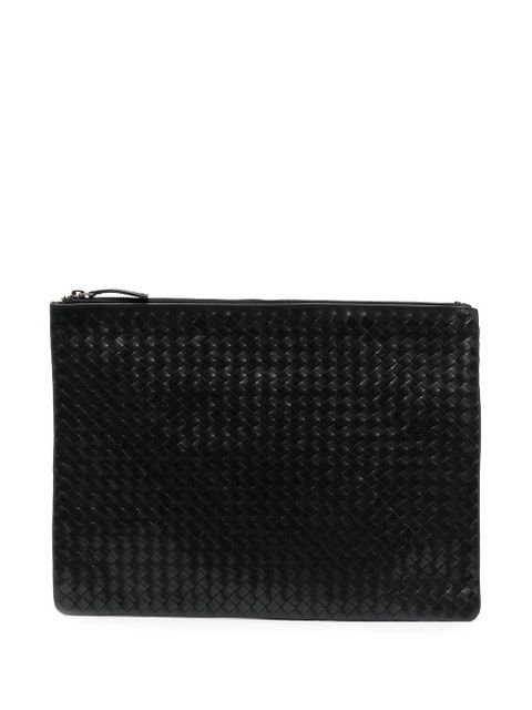 DRAGON DIFFUSION woven leather clutch bag - Black