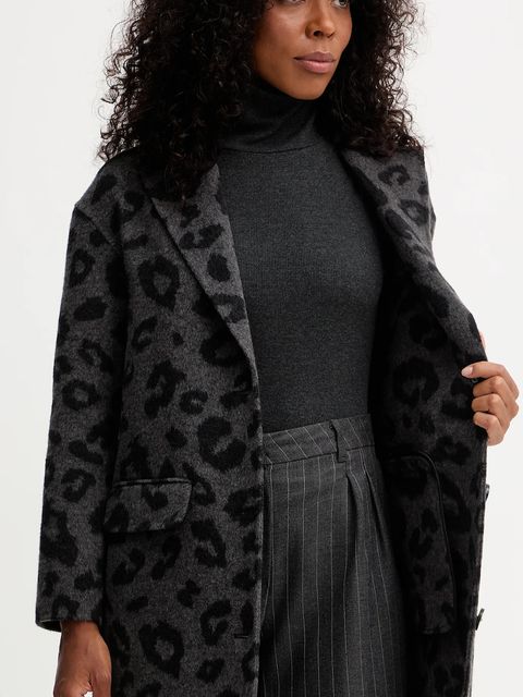 Silvian Heach płaszcz z wełną JUAN kolor szary GPA25015CP