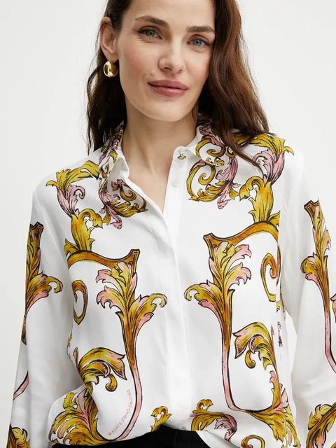 Versace Jeans Couture koszula damska kolor biały regular z kołnierzykiem klasycznym 78HAL2P1 NS634