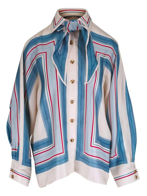 ZIMMERMANN Relaxed tie silk blouse - Neutrals - zdjęcie produktu nr 1