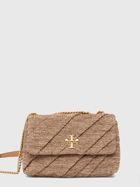 Tory Burch torebka Kira Draped Raffia Small kolor beżowy 154828.211