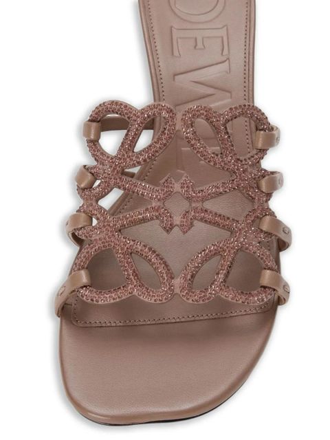 LOEWE Petal anagram strass sandals - Neutrals