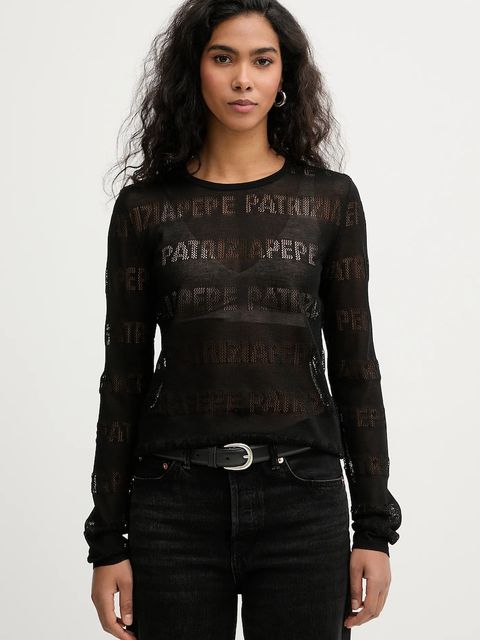 Patrizia Pepe sweter damski kolor czarny lekki 8K0354 K303 - zdjęcie produktu nr 1