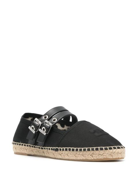 GANNI logo-embossed espadrilles - Black