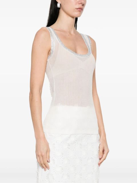 Blumarine ribbed-knit tank top - White