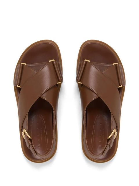 Marni Fussbet leather sandals - Brown
