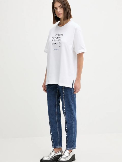 Karl Lagerfeld Jeans t-shirt bawełniany damski kolor biały A4W17009