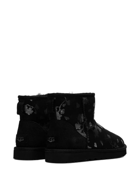 UGG Classic Mini floral-pattern boots - Black