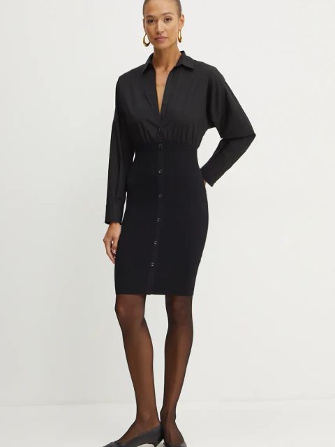 Liu Jo sukienka kolor czarny mini oversize WF4073 MA05P