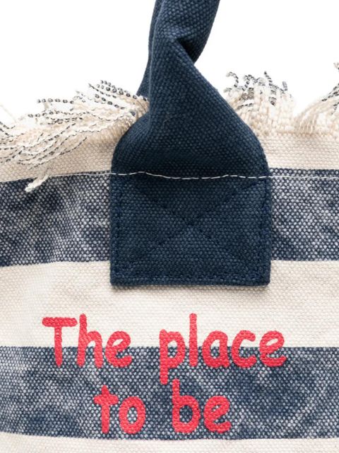 MC2 Saint Barth Vanity striped fringed tote bag - Blue