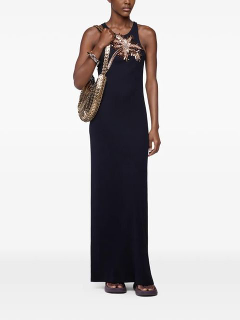 Rabanne embroidered-palm-tree maxi dress - Black - zdjęcie produktu nr 2