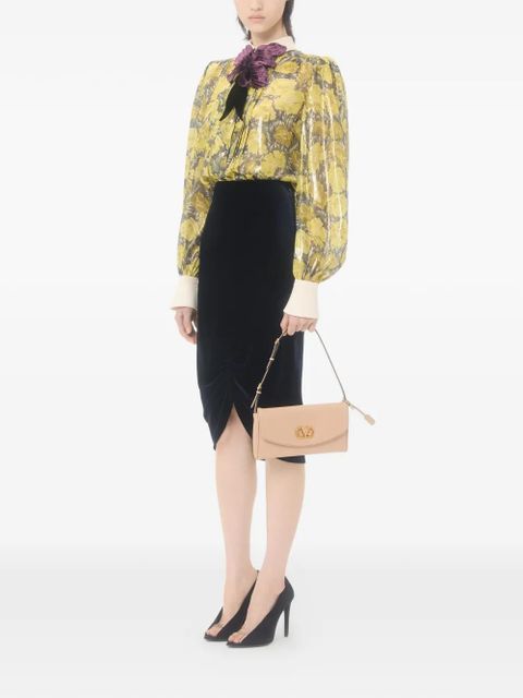 Valentino Garavani lurex shirt with Après L'Hiver Poppies print - Yellow - zdjęcie produktu nr 2
