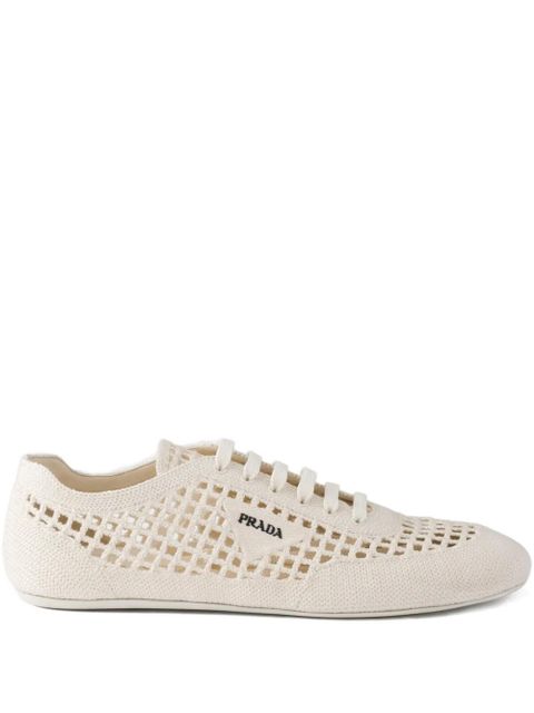 Prada round-toe lace-up sneakers - Neutrals - zdjęcie produktu nr 1