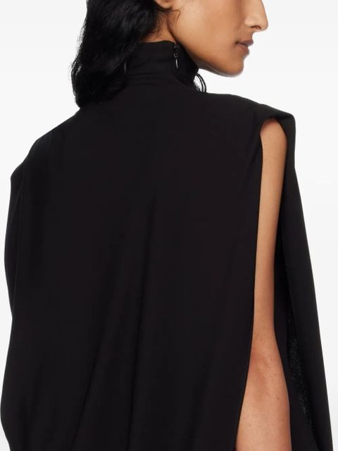 Jean Paul Gaultier draped stand-collar asymmetrical dress - Black