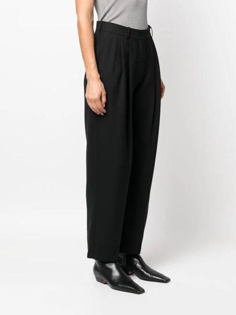 TOTEME double-pleated tailored trousers - Black