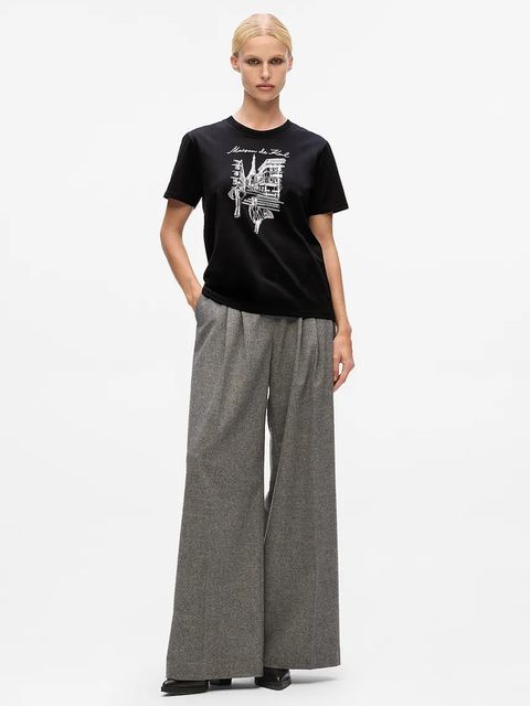 Karl Lagerfeld t-shirt bawełniany damski kolor czarny A4W17087