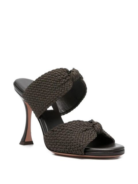 Aquazzura knot-detail woven sandals - Black - zdjęcie produktu nr 2