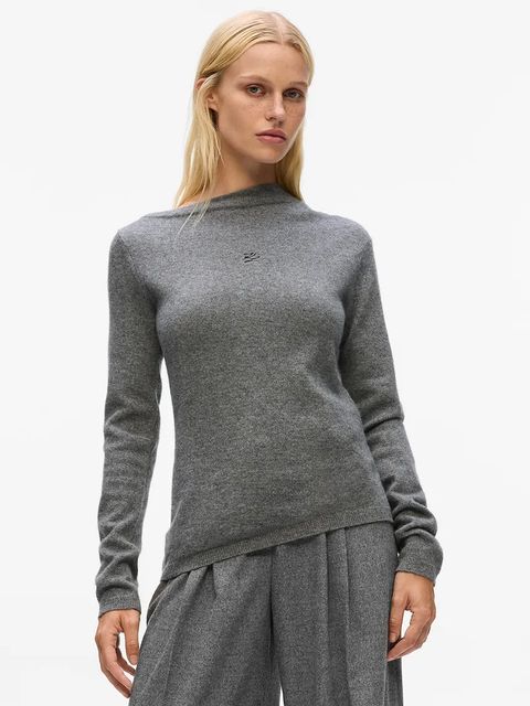 Karl Lagerfeld sweter kaszmirowy damskie kolor szary lekki A4W18042 - zdjęcie produktu nr 1