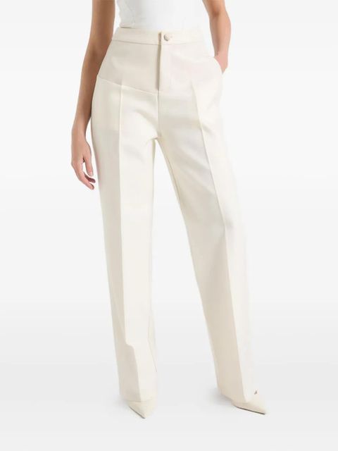 Manière De Voir Blanche faux leather-panel tailored trousers - White