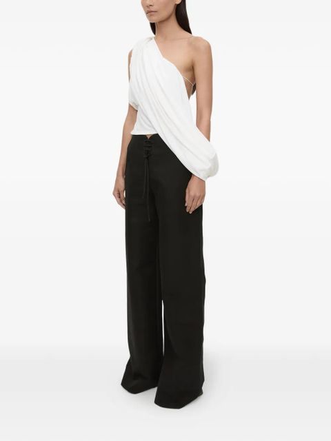 Christopher Esber Aiba draped one-shoulder top - Black