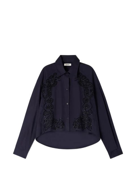 SANDRO floral embroidered shirt - Blue - zdjęcie produktu nr 1