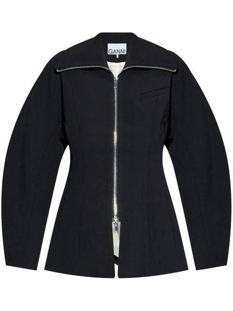 GANNI The Bonded Crepe jacket - Black - zdjęcie produktu nr 1