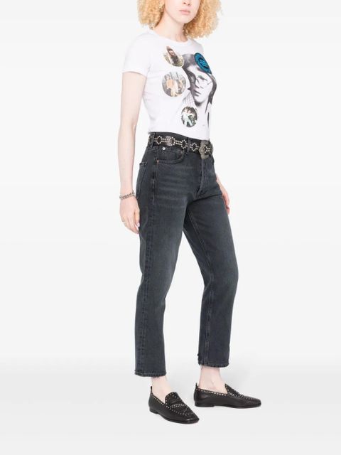 AGOLDE tapered-leg cropped jeans - Black